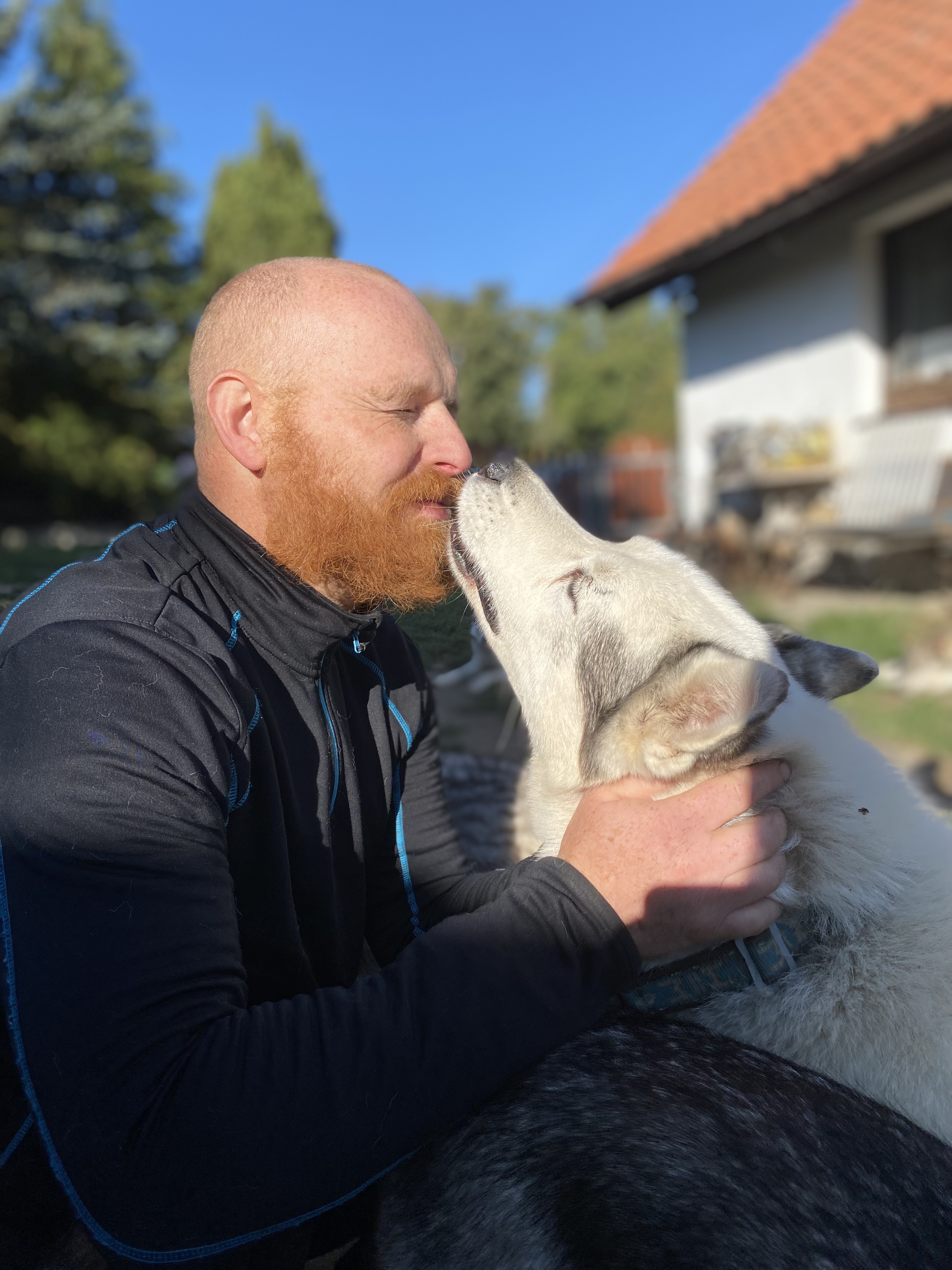 Honza Svoboda se sibiřským huskym